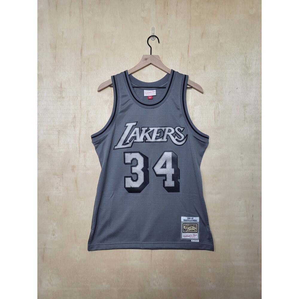 Men's Size:M Shaquille O'Neal Gray Los Angeles Lakers 1996/97 Metal Works Jersey
